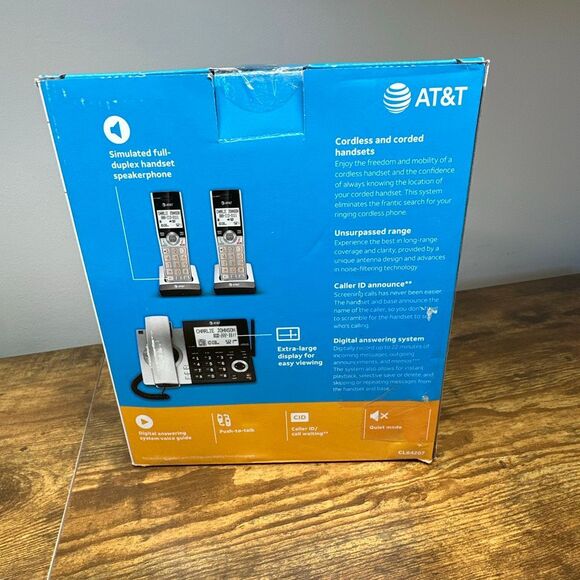 AT&T CL84207 2 Handset CordedCordless Phone AnsweringSystem. Smart Call Blocker - Picture 4 of 8